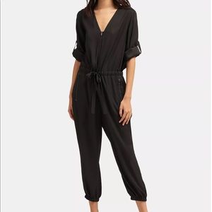 DKNY Roll-Tab Zip-Front Jumpsuit
